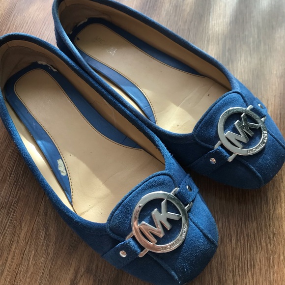 michael kors blue flat shoes